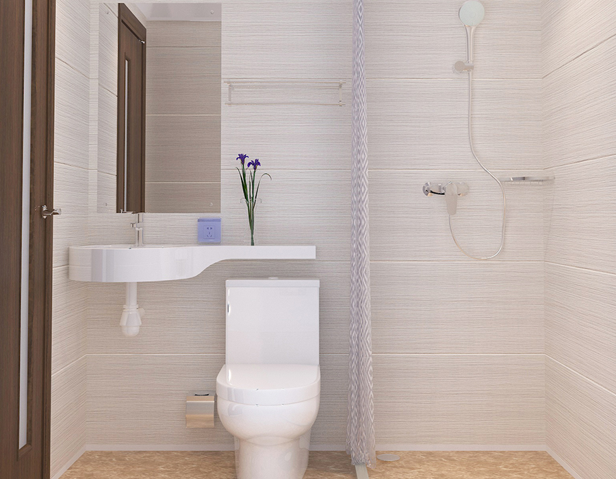 Phòng tắm mô-đun khách sạn với cấu trúc tấm sợi nhựa PEC đầy đủ