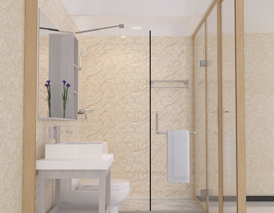 Phòng tắm tích hợp ký túc xá có tấm bên trong bằng sợi nhựa PEC và tường bên ngoài bằng kính