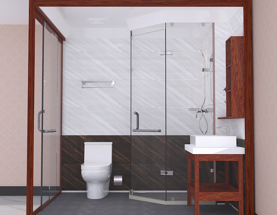 Thiết bị phòng tắm khách sạn đúc sẵn với tấm sợi nhựa PEC và đế gốm mềm RTM