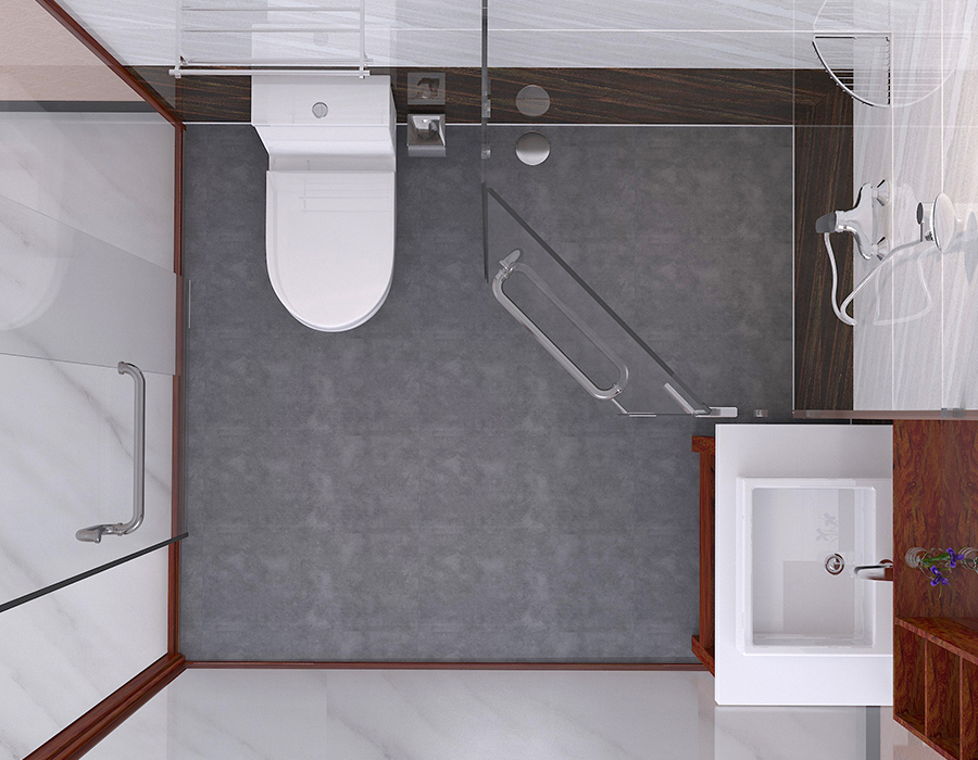 Thiết bị phòng tắm khách sạn đúc sẵn với tấm sợi nhựa PEC và đế gốm mềm RTM